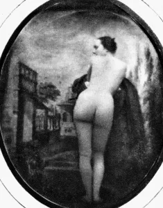 <b class=qtipBold><figcaption>Nude Posing: Rear View</figcaption></b><br>NUDE POSING: REAR VIEW. Daguerreotype, c1843.<br><em>© none</em> Nude Posing: Rear View