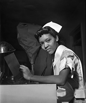 NURSE, 1942. Student nurse Lydia Monroe at Provident Hospital in Chicago, Illinois NURSE, 1942. Student nurse Lydia Monroe at Provident Hospital in Chicago, Illinois