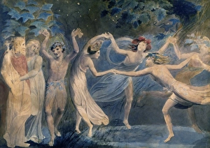 Oberon, Titania and Puck dancing with fairies in a scene from William Shakespeares A Oberon, Titania and Puck dancing with fairies in a scene from William Shakespeares A
