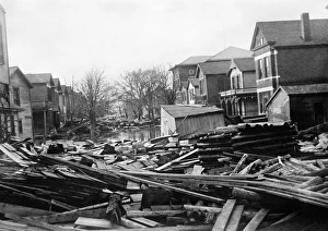 OHIO: FLOOD, 1913. Flood damaged houses in Dayton, Ohio, after the Great Dayton Flood OHIO: FLOOD, 1913. Flood damaged houses in Dayton, Ohio, after the Great Dayton Flood