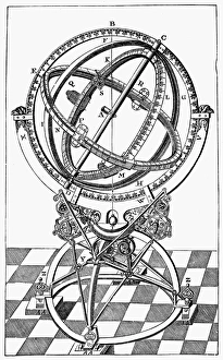 An old instrument with sights for roughly marking the positions of the celestial bodies An old instrument with sights for roughly marking the positions of the celestial bodies