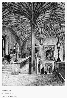 OXFORD: CHRISTCHURCH, 1890. Staircase to the hall, Christchurch OXFORD: CHRISTCHURCH, 1890. Staircase to the hall, Christchurch