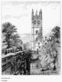 OXFORD: MAGDALEN TOWER. Magdalen Tower and Bridge OXFORD: MAGDALEN TOWER. Magdalen Tower and Bridge