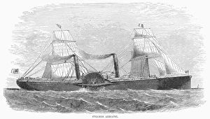 PADDLE WHEEL STEAMSHIP. The Adriatic, an American steamer of the Collins Atlantic U PADDLE WHEEL STEAMSHIP. The Adriatic, an American steamer of the Collins Atlantic U