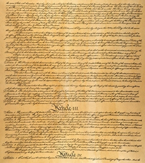 Page three of the Constitution of the United States of America, 1787 Page three of the Constitution of the United States of America, 1787