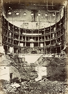 PARIS, 1872. The burned interior of the Theatre Lyrique (now known as Theatre de PARIS, 1872. The burned interior of the Theatre Lyrique (now known as Theatre de