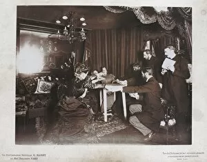 PARIS: FANCE, 1898. Seance with Eusapia Palladino at the home of Camille Flammarion, Rue Cassini