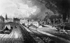 Blackstone Gallery: PAWTUCKET, RHODE ISLAND. View of Pawtucket, the mill town on the Blackstone River in Rhode Island