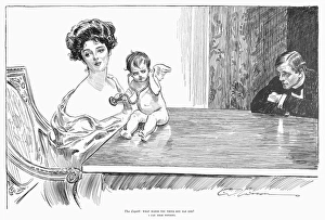 Pen and ink drawing, 1901, by Charles Dana Gibson Pen and ink drawing, 1901, by Charles Dana Gibson