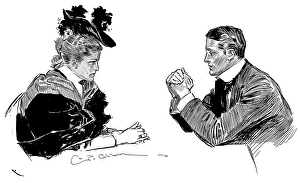 Pen and ink drawing by Charles Dana Gibson, 1896 Pen and ink drawing by Charles Dana Gibson, 1896