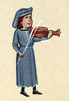 PERIDIGON, 13th CENTURY. The French Troubadour. Illumination from a 13th century French PERIDIGON, 13th CENTURY. The French Troubadour. Illumination from a 13th century French