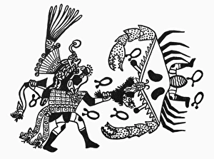 PERU: INCA GODS. Contest between the Incan gods of Earth and Sea PERU: INCA GODS. Contest between the Incan gods of Earth and Sea