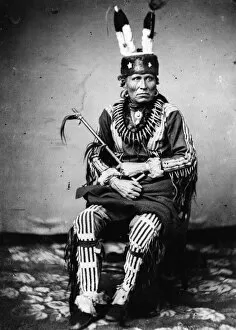 Feather Collection: PETALESHARO II (1823-1874). Also known as Man Chief. Chaui or Grand Pawnee Native American chief
