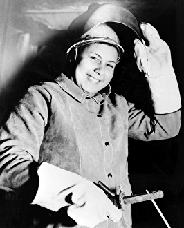 Petrina Moore, a Cherokee Native American, and a welder at the Todd Hoboken dry dock in Petrina Moore, a Cherokee Native American, and a welder at the Todd Hoboken dry dock in
