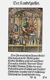 PEWTERER, 1568. Woodcut, 1568, by Jost Amman PEWTERER, 1568. Woodcut, 1568, by Jost Amman