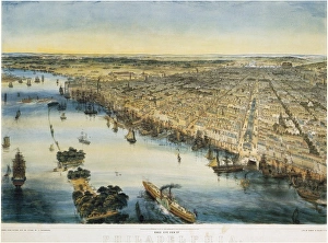 PHILADELPHIA, 1850. Birds eye view of Philadelphia, Pennsylvania. Lithograph from a drawing by J PHILADELPHIA, 1850. Birds eye view of Philadelphia, Pennsylvania. Lithograph from a drawing by J