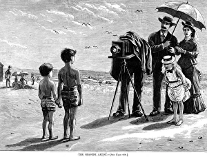 PHOTOGRAPHY, 1877. The Seaside Artist. Wood engraving, American, 1877 PHOTOGRAPHY, 1877. The Seaside Artist. Wood engraving, American, 1877