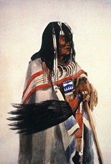 Karl Bodmer Gallery: PIEGAN BLACKFOOT NATIVE AMERICAN. Makui-Poka (Child of the Wolf) Piegan Blackfoot Native American