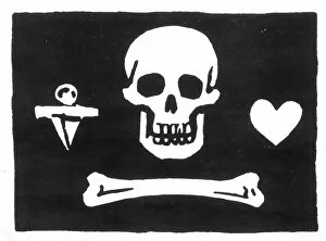 Pirate Gallery: PIRATES: JOLLY ROGER FLAG. Flag of the English pirate, Stede Bonnet