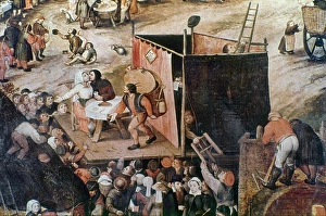 PLAYERS AT A VILLAGE FETE. Detail of a painting by Pieter Balten PLAYERS AT A VILLAGE FETE. Detail of a painting by Pieter Balten
