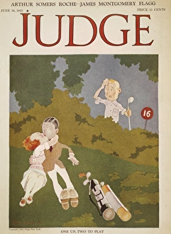 Playful golfers by John Held, Jr., on the cover of Judge, 1923 Playful golfers by John Held, Jr., on the cover of Judge, 1923