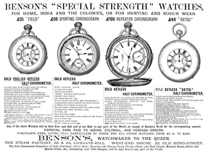 POCKET WATCHES, 1884. Advertisement, English, 1884 POCKET WATCHES, 1884. Advertisement, English, 1884