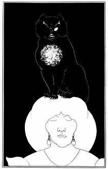 POE: THE BLACK CAT, 1894. Lithograph by Aubrey Beardsley for Edgar Allan Poes story, The Black Cat, published 1894