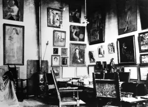 Prints of GERTRUDE STEIN (1874-1946). American writer. Interior of Steins studio at 27 Rue de Fleurus in Paris. Photograph, c1915 Modern Art Piece Prints: Print of Gertrude Stein's Paris Studio Interior, c1915