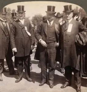 Portrait Prints: Print of Theodore Roosevelt with Utah Governor Herber Wells, 1903