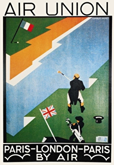 Poster advertising Air Unions Paris to London route, 1923 Poster advertising Air Unions Paris to London route, 1923