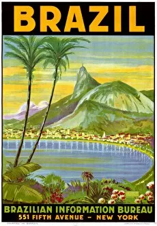 POSTER: BRAZIL, c1945. Poster advertising travel to Brazil, by the Brazil Information