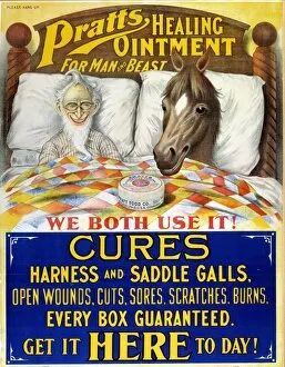 Patent Gallery: Poster, c1880, for Pratts Healing Ointment