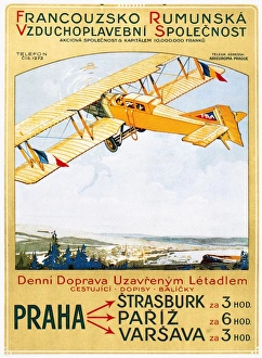 Poster for the Franco-Roumaine passenger airline which flew between Eastern Europe Poster for the Franco-Roumaine passenger airline which flew between Eastern Europe