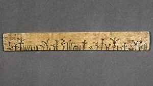 Michigan Gallery: POTAWATOMI MEDICINE STICK. Stick containing many recipes for medicinal cures