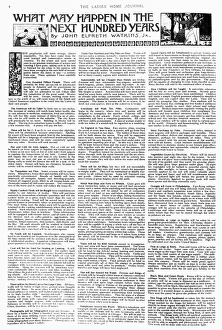 PREDICTIONS, 1900. First page of the article What May Happen in the Next Hundred PREDICTIONS, 1900. First page of the article What May Happen in the Next Hundred