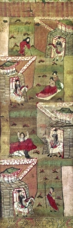 Prince Siddhartha Gautama encounters an old man, a sick man, a decaying corpse Prince Siddhartha Gautama encounters an old man, a sick man, a decaying corpse