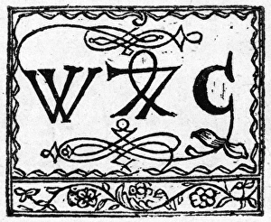 PRINTER'S DEVICE. One of the devices used by William Caxton (c1422-1491), the first PRINTER'S DEVICE. One of the devices used by William Caxton (c1422-1491), the first
