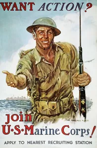Recruitment Prints: 1942 James Montgomery Flagg Marine Corps Print