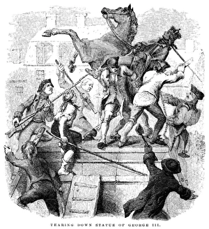 Pulling down the statue of George III in New York after the reading of the Declaration of Pulling down the statue of George III in New York after the reading of the Declaration of