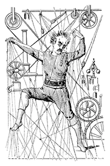 PUPPETEER: THOMAS HOLDEN. The British puppeteer, Thomas Holden, maneuvering his PUPPETEER: THOMAS HOLDEN. The British puppeteer, Thomas Holden, maneuvering his