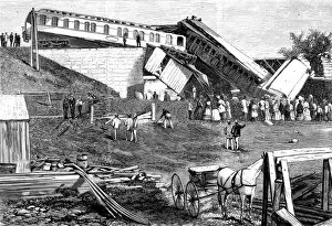 Collision Gallery: RAILROAD ACCIDENT, 1871. Scene at Bangor, Maine, after a passenger train on the Maine Central