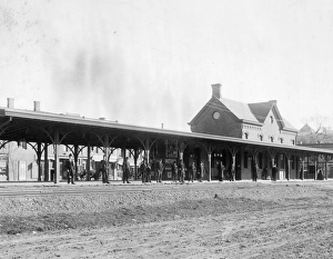RAILROAD STATION, 1889. Brick Church station, Montclair, New Jersey, 1889 RAILROAD STATION, 1889. Brick Church station, Montclair, New Jersey, 1889