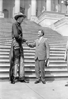 RALPH E. MADSEN (1897-1948). American cowboy. The Worlds Tallest Man in circus sideshows