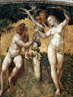 RAPHAEL: ADAM AND EVE. Fresco in the Vatican