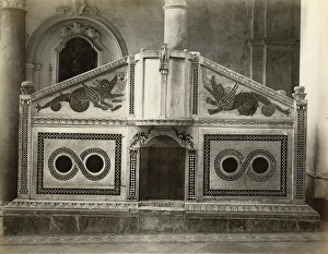 RAVELLO: CATHEDRAL. The Pulpit of the Gospels in the Duomo of Ravello RAVELLO: CATHEDRAL. The Pulpit of the Gospels in the Duomo of Ravello