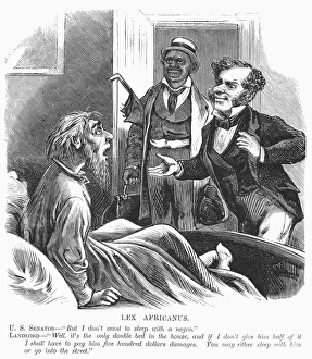 RECONSTRUCTION: CARTOON. Lex Africanus. A southern senator is forced to share his hotel RECONSTRUCTION: CARTOON. Lex Africanus. A southern senator is forced to share his hotel