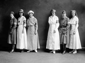 Veil Gallery: RED CROSS CORPS, c1920. A group of American Red Cross nurses. Photograph, c1920
