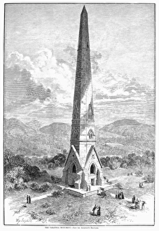 A rendering of the 155 feet obelisk, completed in 1882, commemorating the American A rendering of the 155 feet obelisk, completed in 1882, commemorating the American