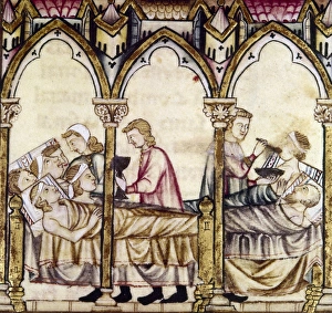 Rendering of an ancient Roman hospital, more accurately depicting a medieval one Rendering of an ancient Roman hospital, more accurately depicting a medieval one