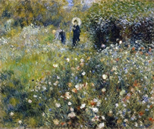 RENOIR: GARDEN, 1875. Woman with a Parasol in a Garden. Oil on canvas RENOIR: GARDEN, 1875. Woman with a Parasol in a Garden. Oil on canvas